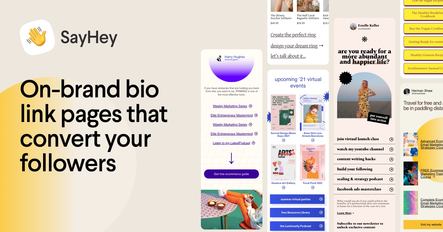 SayHey | Link In Bio Tool for On-Brand Creators